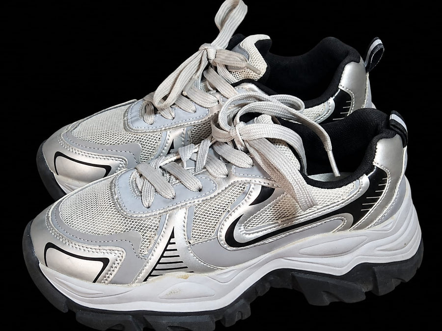GREY &  BLACK TIK TOK SHOES